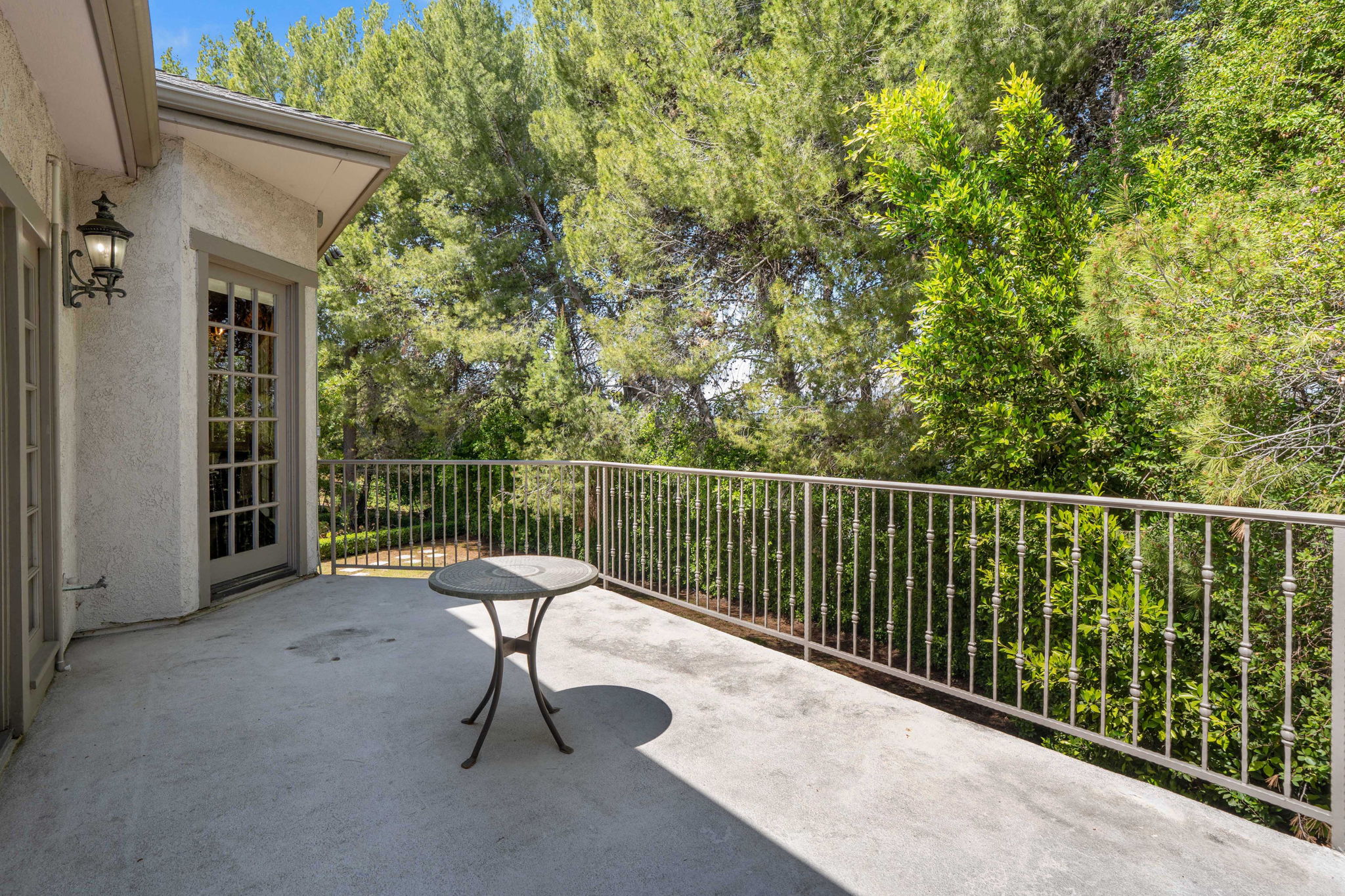 Private balcony deck overlooking the estate grounds