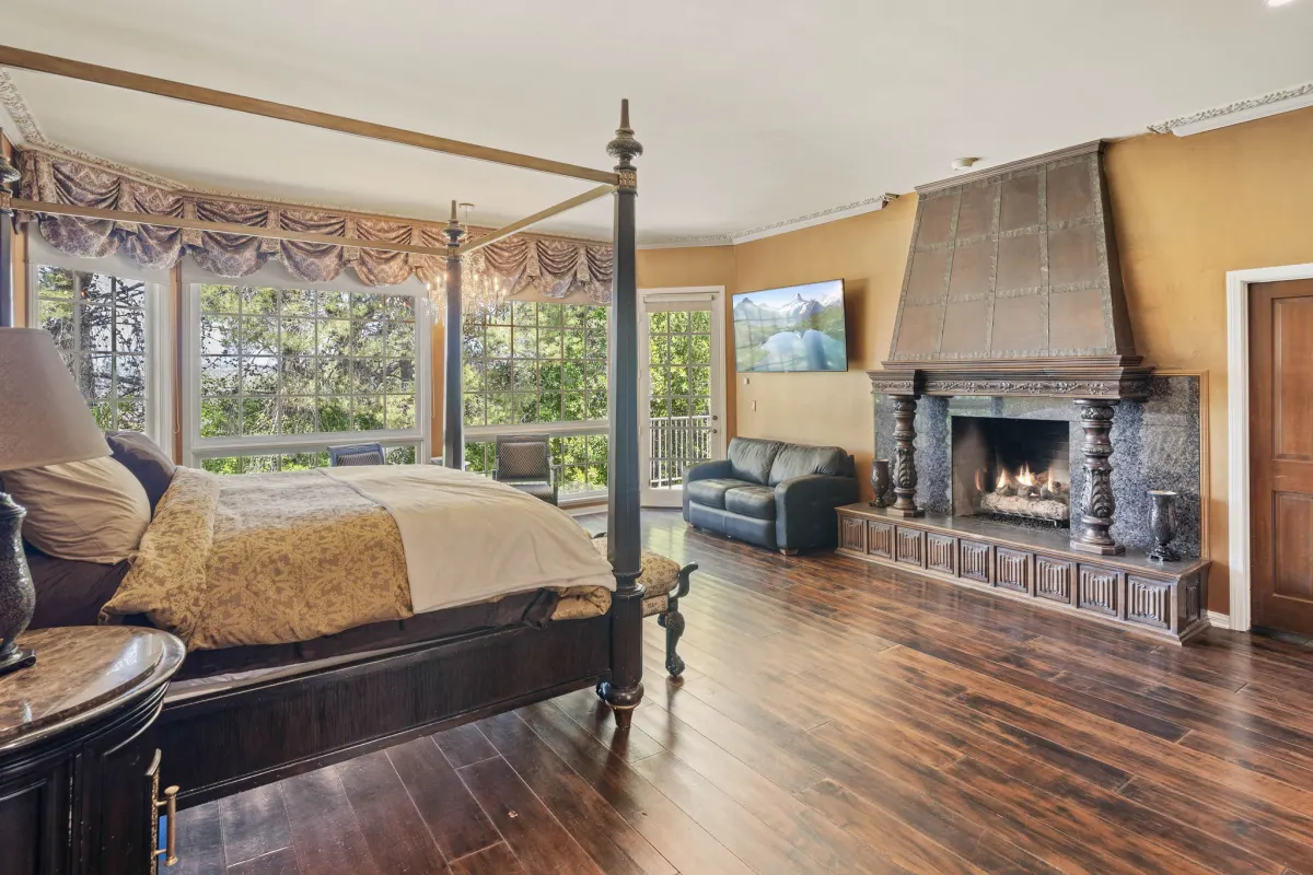 Private bedroom suite with fireplace