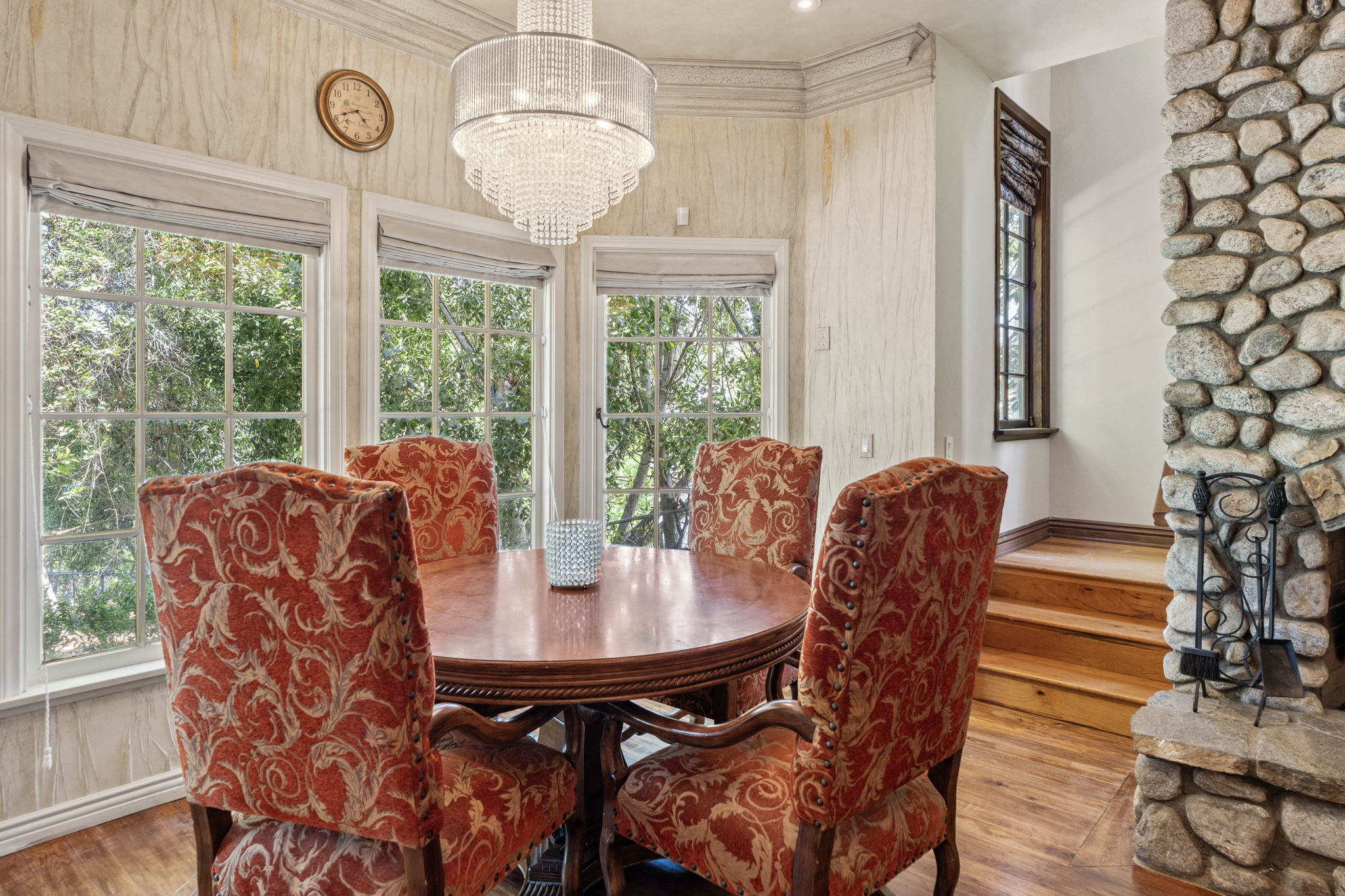 Cozy breakfast nook with morning light and casual dining seating